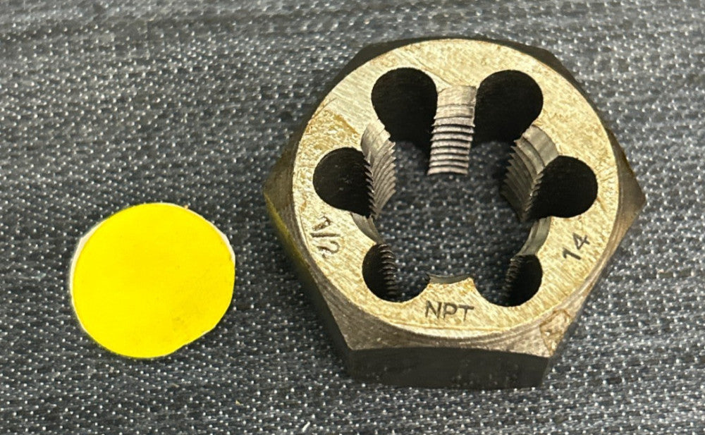 UNBRANDED HEX RETHREADING DIE  1/2" - 14  NPT