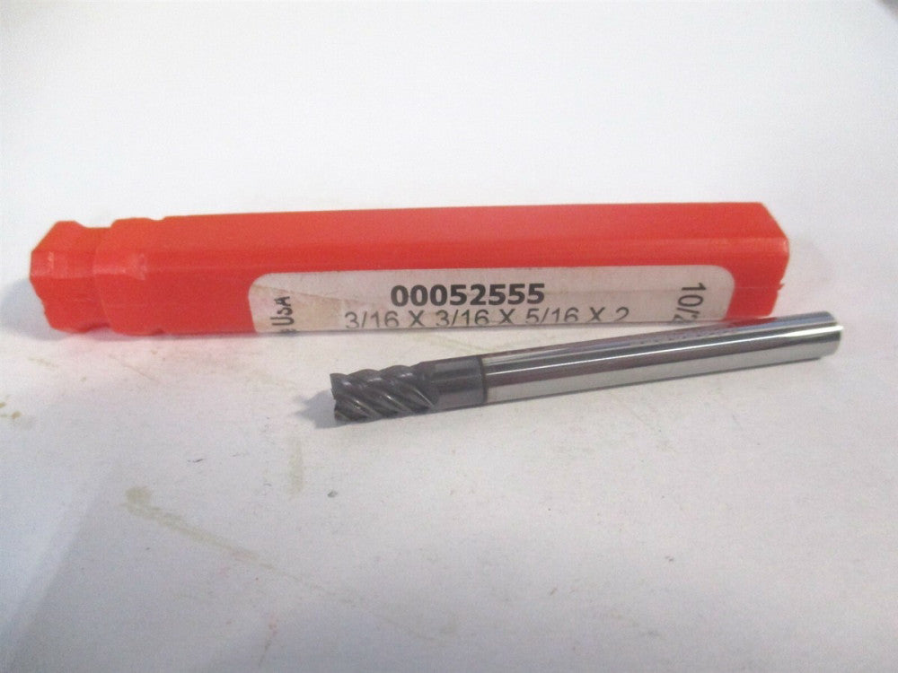 (545S1875C11) 3/16" x 5/16" x 3/16" x 2" OAL Solid Carbide 5Fl Square End Mill 