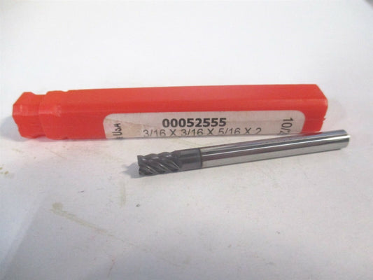 (545S1875C11) 3/16" x 5/16" x 3/16" x 2" OAL Solid Carbide 5Fl Square End Mill 