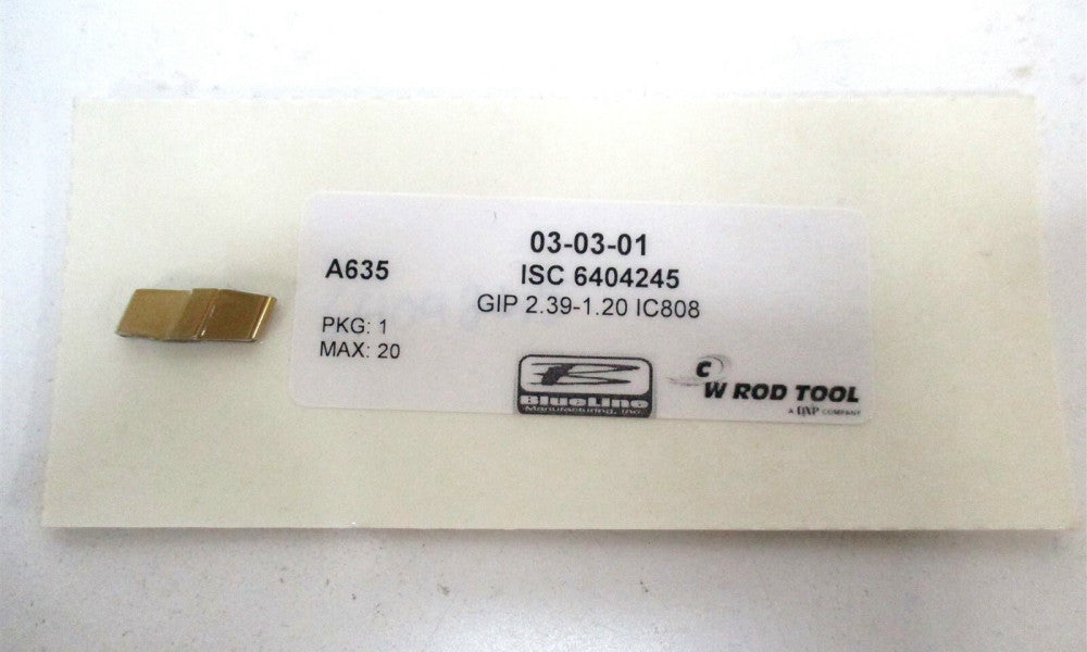 Iscar (6404245) GIP 2.39-1.20 IC808 Grade Carbide Grooving Insert - Pack of 9