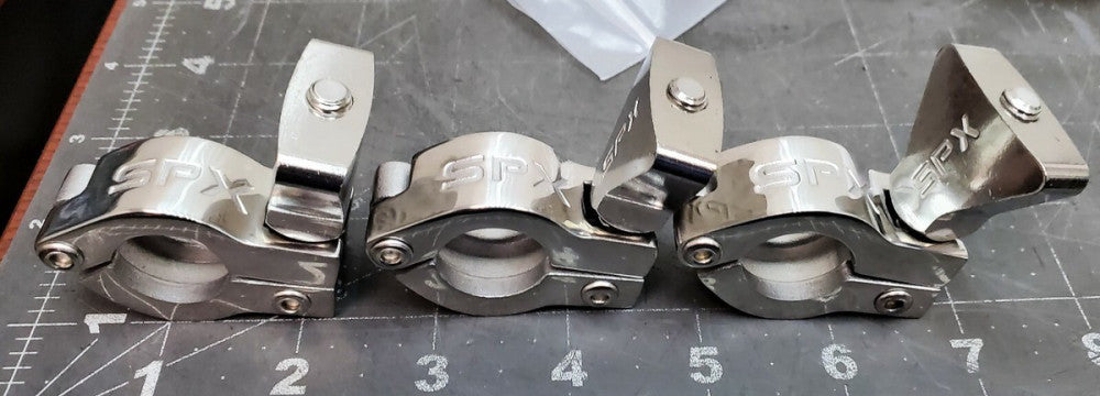 (3) ½” & ¾” TRICLOVER SPX 119-109 13MHHM-7 STAINLESS STEEL SANITARY CLAMP [Z2B4]