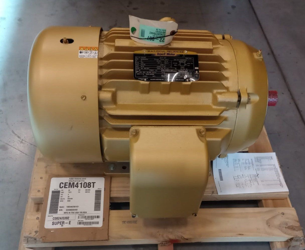 Baldor CEM4108T Electric Motor 3ph 30hp 230V/460V 3525rpm 286TSC 10E346Z501G1