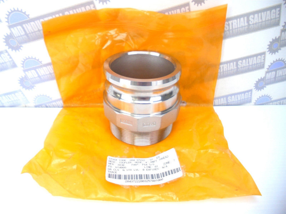 OPW KAMLOK - 633F-SS40, (633-F-4") - 4" MNPT SS MALE Cam-n-Groove ADAPTER (NEW)
