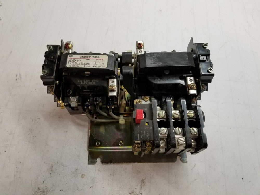 GE NEMA SIZE 1 REVERSING MOTOR STARTER 120 VAC COIL 27 AMPS 10 HP CR309C0***ADFC