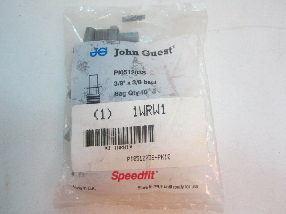 JOHN GUEST Stem Adapter -PI051203S-PK10- 3/8" Stem OD, 150 PSI, Gray, Pk10