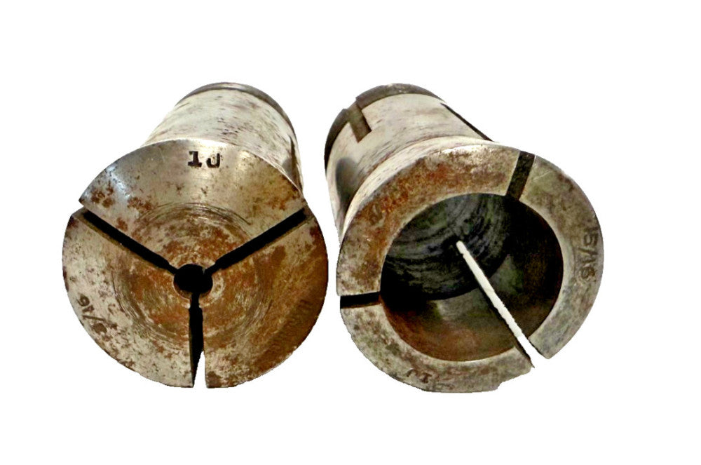 HARDINGE COLLETS LOT OF 2, 5C, 3/16", 15/16" OVERALL 3",HSS, EXTERNAL THREADING