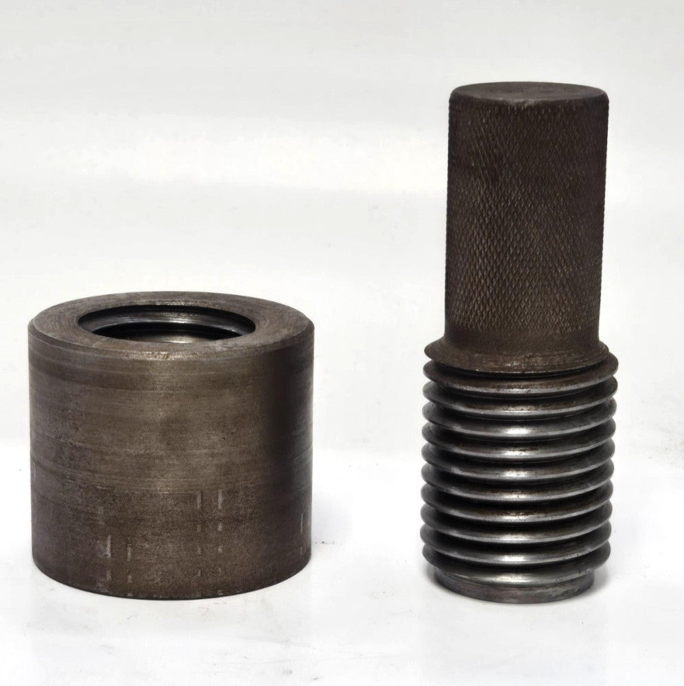 THREAD PLUG GAUGE AND RING - PLUG 1-1/2" 6G THREAD 2-1/3"X1-1/3"-RING 1-1/4" 6G