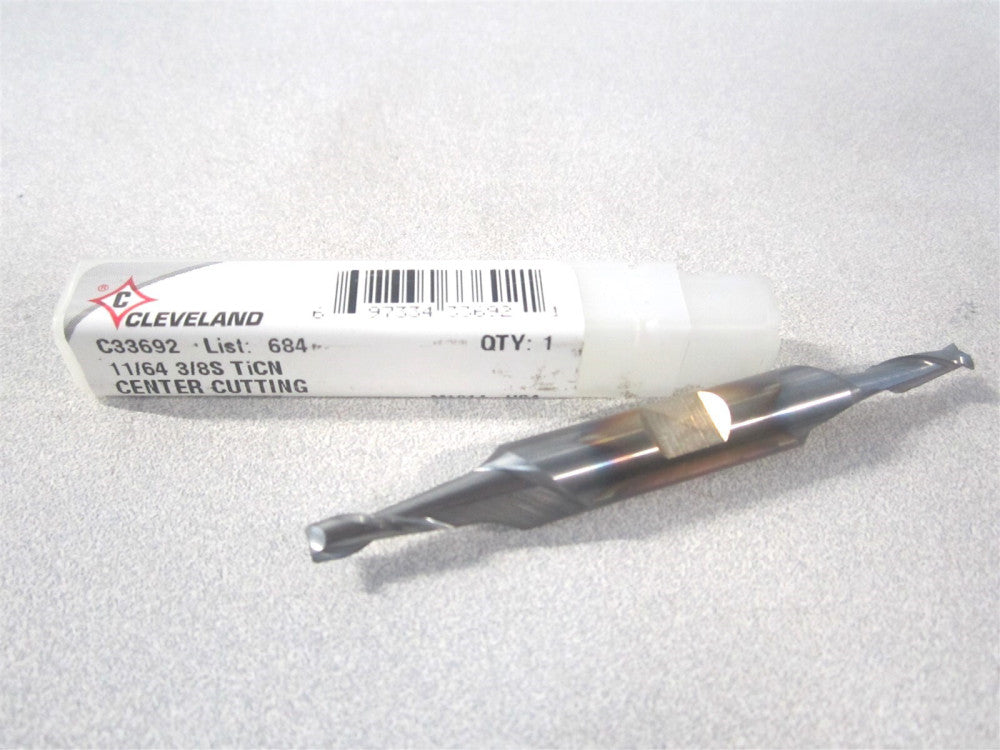 Cleveland (C33692) 11/64" x 3/8" x 7/16" x 3-1/4" OAL HSS 2Fl RH Square End Mill