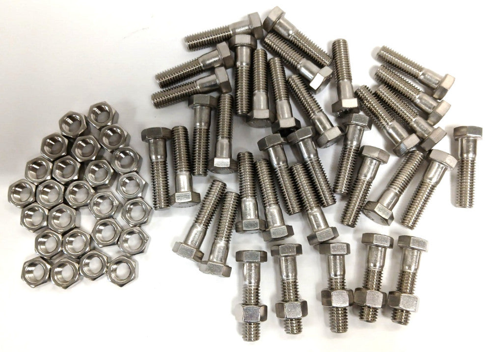 HEX HEAD BOLT 1/2-13 W/1/2" NUT  STAINLESS STEEL S304 LENGTH 2"    LOT OF 35