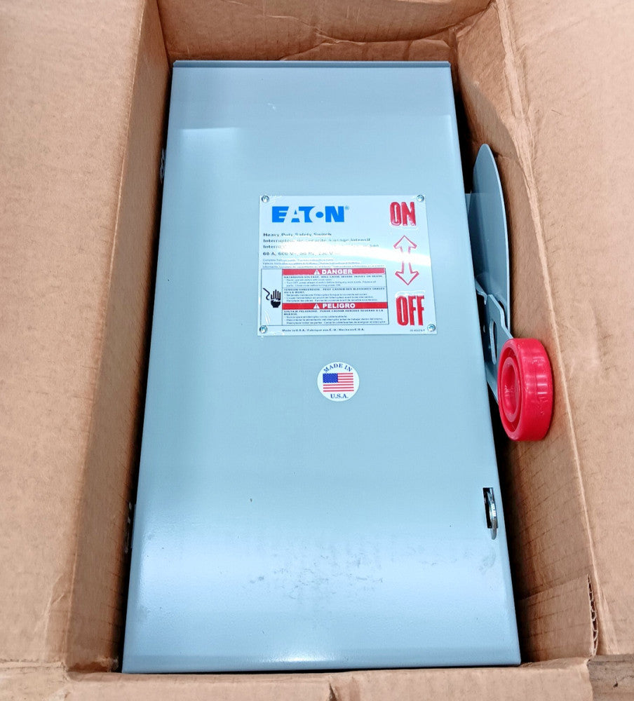 New Eaton 60 Amp Fusible Safety Disconnect Switch 600V 3 Pole NEMA 3R  DH362FRKJ