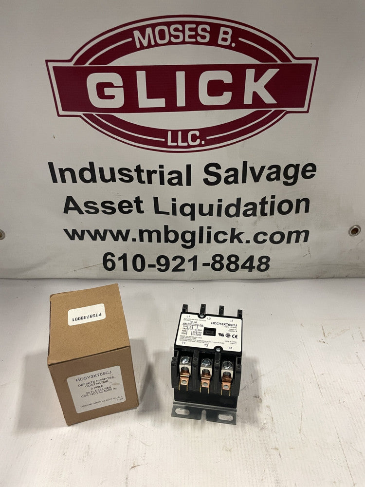 Hartland Controls HCCY3XT05CJ Definite Purpose Contactor 120V 3/7.5/15/25HP -NIB