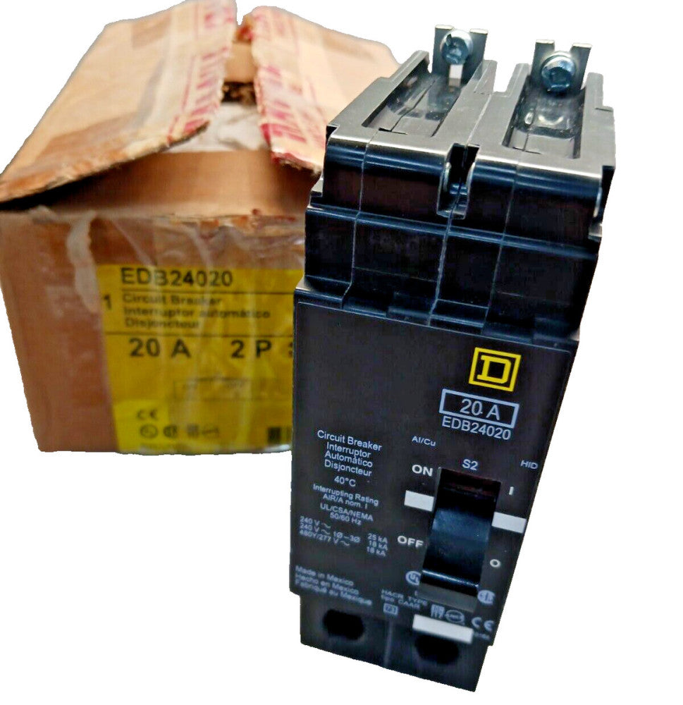 NEW SQUARE D 20 AMP BOLT ON CIRCUIT BREAKER 2 POLE 480Y/277 240 VAC  EDB24020