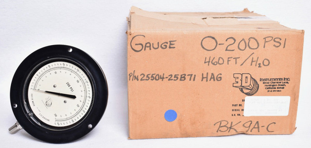 3D Instruments Pressure Gauge 0-200 PSI  25504-25B71