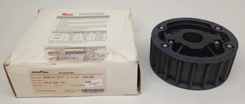 Rexnord 614-28-12 Roller Chain Sprocket NS815-21T 1-1/4" Idler