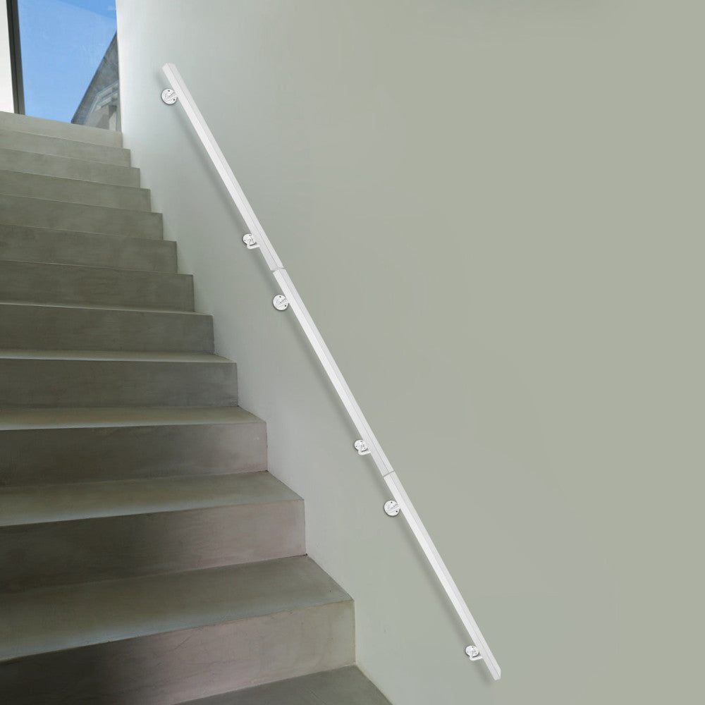 3.05M Stainless Stair Rail 101x9.8cm - Baking Paint Rectangle, Wall Mount