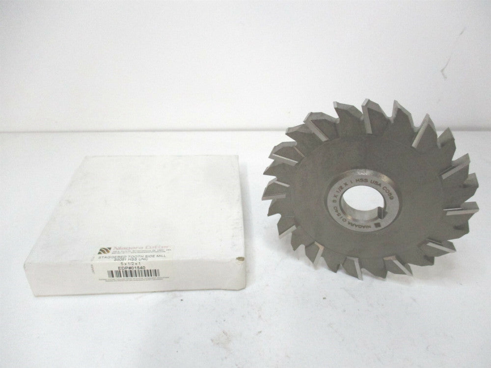Niagara Cutter (01540) 1/2 x 1" x 5" 24 Teeth HSS Staggered Tooth Milling Cutter