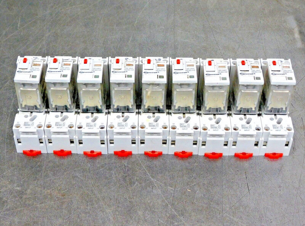 Magnecraft 727XBX2M4L-120A General Power Relay 120VAC 10A 60Hz Lot of Nine (9)