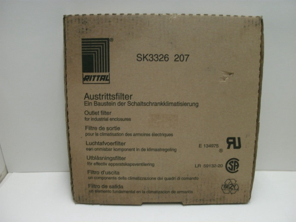 RITTAL SK3326 207 OUTLET FILTER 12.7" H 12.7" W 1.18" D REPLACED BY 3243200 NIB