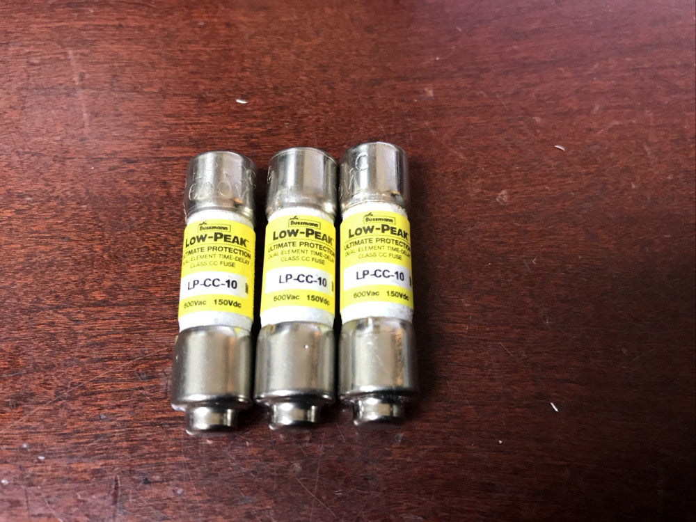 (Lot of 3) Low-Peak LP-CC-10 Class CC Fuse 10A 600V