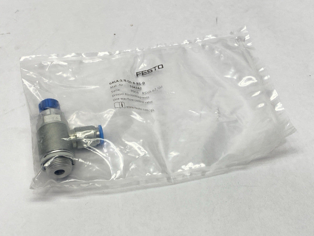 Festo GRLA-3/8-QS-8-RS-D One Way Flow Control Valve QS-8 534342
