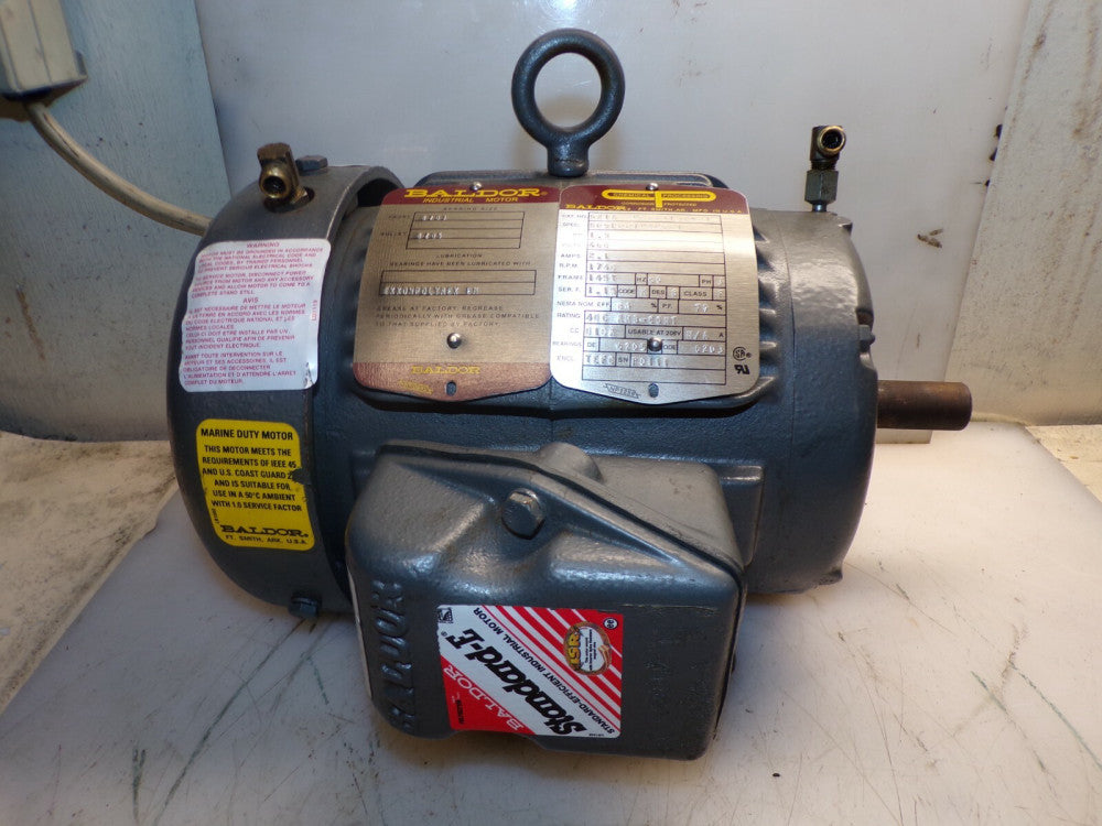 BALDOR 1.5 HP AC ELECTRIC MOTOR 145T FRAME 460 VAC 1740 RPM TEFC 