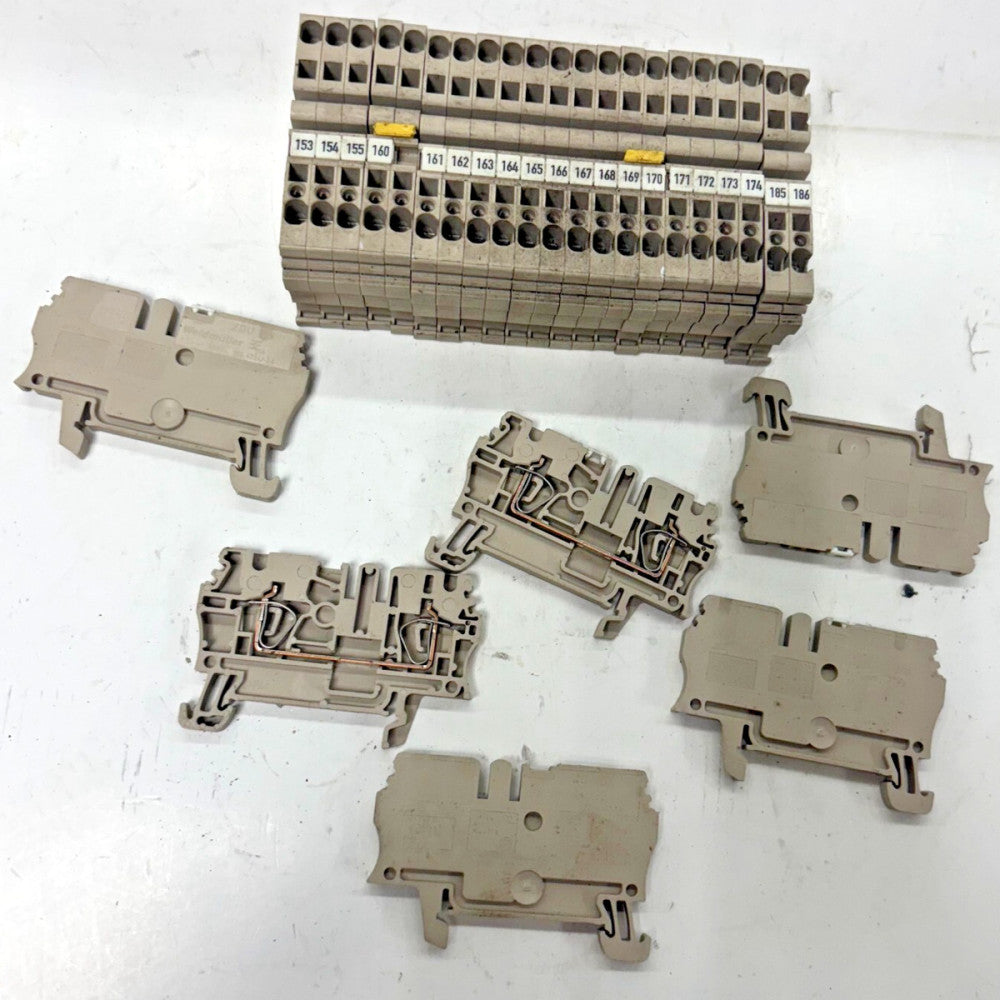 WEIDMULLER TERMINAL BLOCK  LOT OF 27 24 AMP 800 VAC SPRING CLAMP FEED-THROUGH