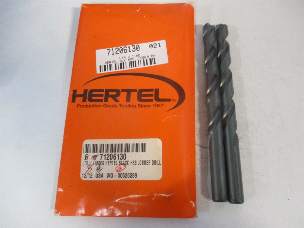 (71206130) V 3-5/8" x 5" OAL 118° HSS RH Spiral Jobber Drill - Pack of 2