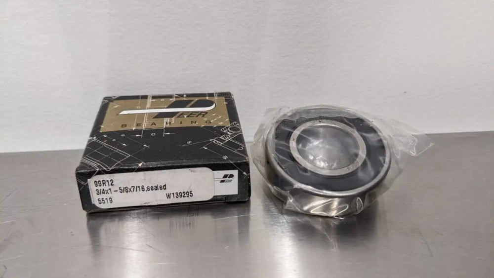 Peer 99R12 Deep Groove Ball Bearing 3/4" ID 1-5/8" OD 7/16" Wide 5519 W139295