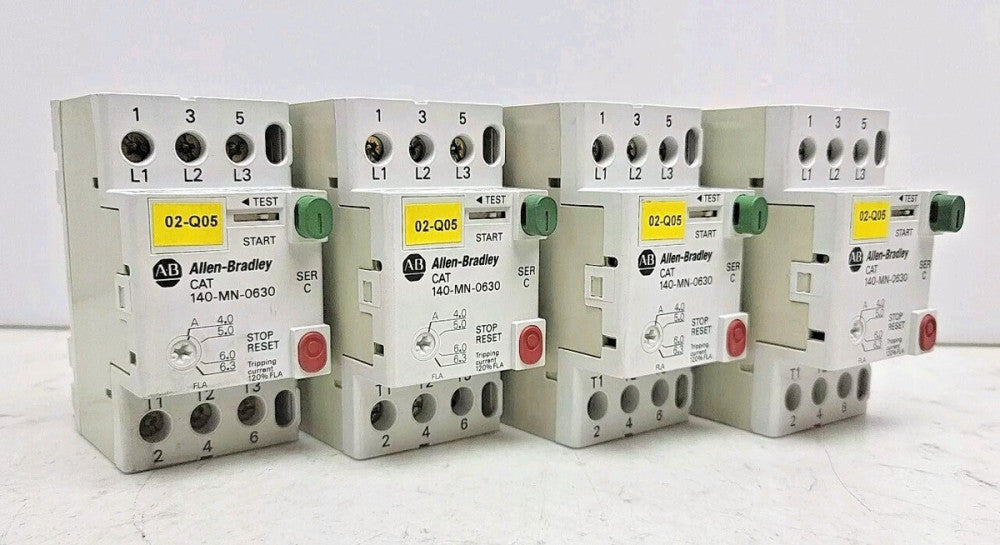 4 Pack Allen Bradley 140-MN-0630 Manual Motor Starter 4.0-6.3 Amp 3Pole Series C