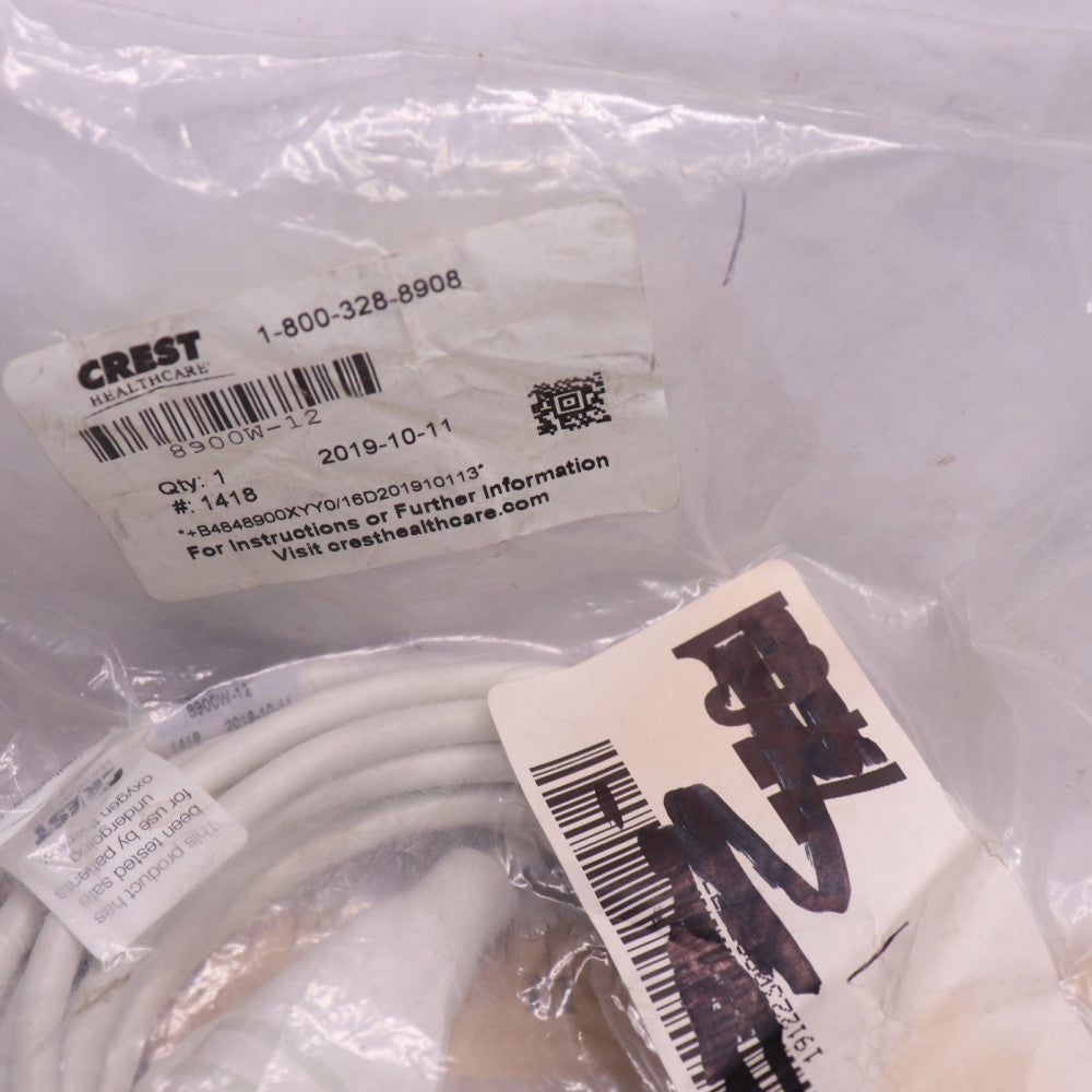 Crest Call Cord ABS Plastic White 2 Conductors 1/4" Phone Plug 12' 8900W-12