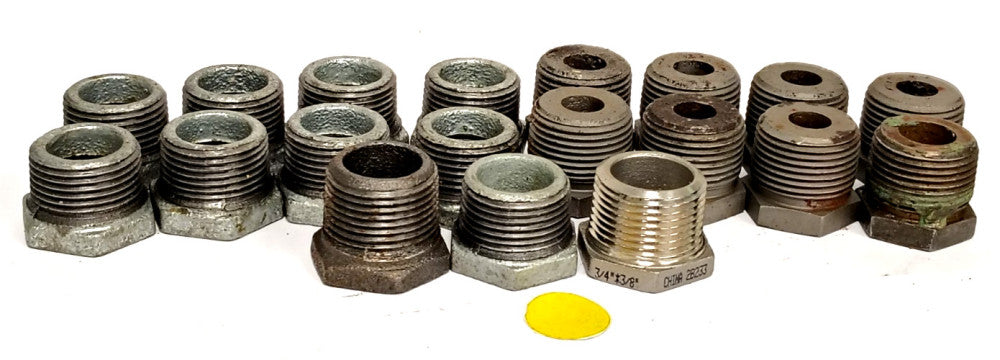 ASSORTED LOT 3/4" HEX REDUCING BISHINGS STEEL MATERIAL ***LOT OF 19****