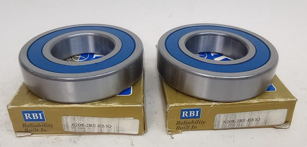 RBI 6208-2RS-EMQ Ball Bearing Deep Groove 40X80X18mm Double Sealed (Pack of 2)