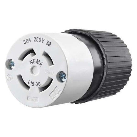 Bryant 71530Nc Locking Connector, L15-30R, 30 A, 250V Ac, Three Phase, 3 Pole,