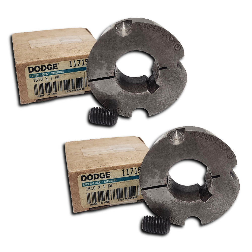DODGE TAPER-LOCK BUSHINGS 1610 X 1 KW (LOT OF 2) 1" BORE 1/4 X 1/8" KEYWAY