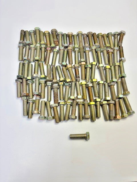 7/16-14 ZINC YELLOW-CHROMATE PLATED GRADE B7 HEX CAP SCREWS LOT OF 97