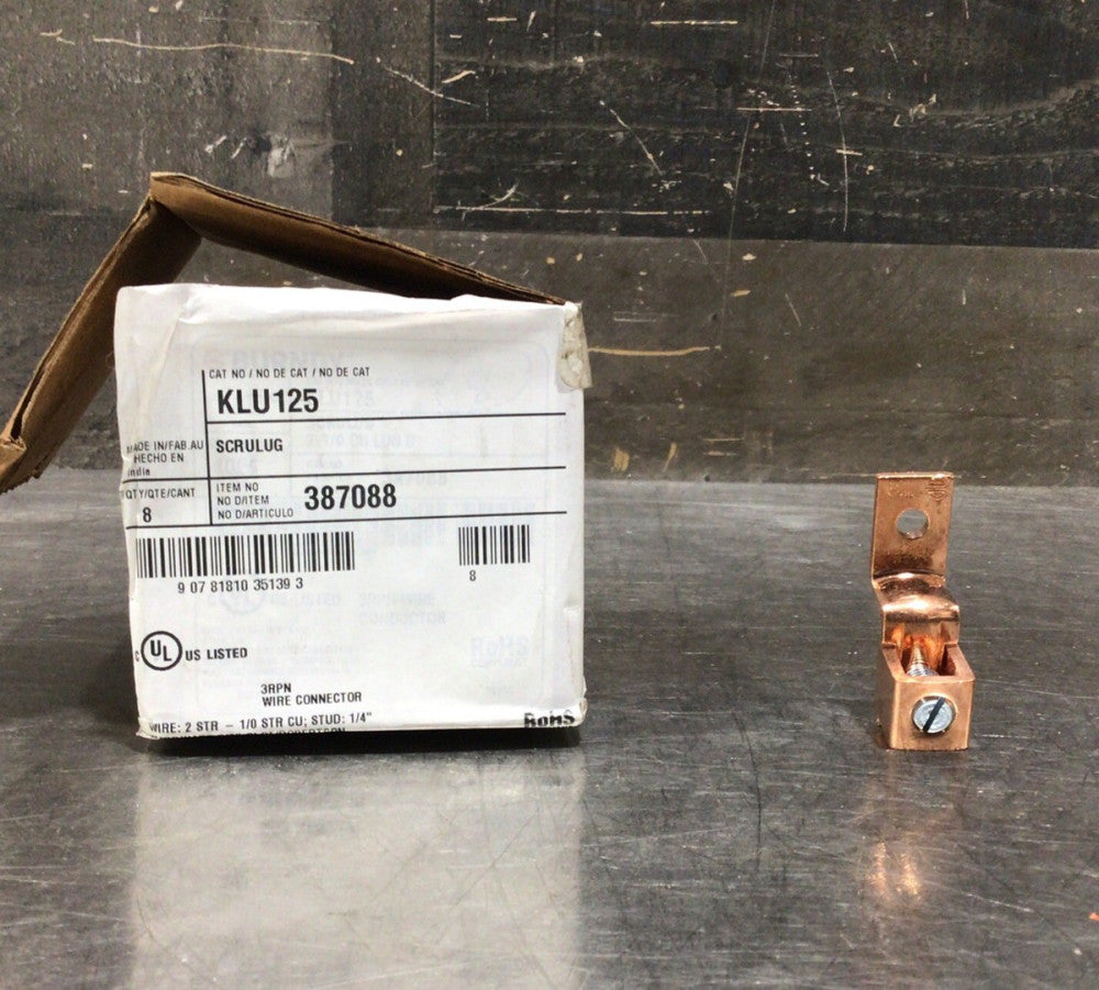 Burndy KLU125 - 2-1/0 CU LUG Nos Surplus