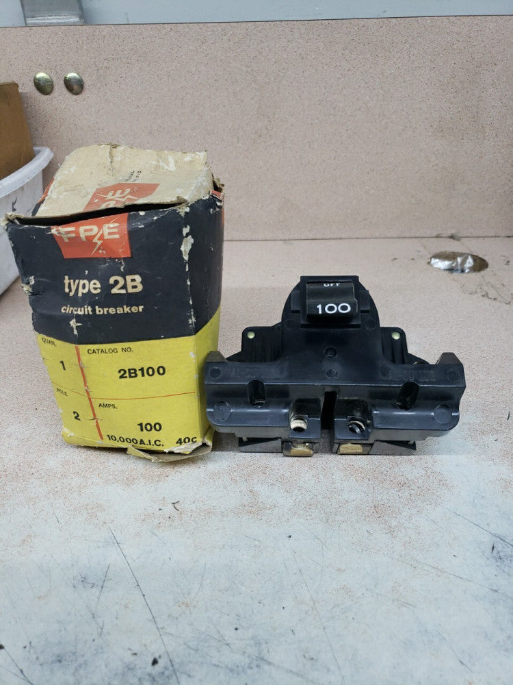 NOS  2B100  2 Pole 100 Amp 120/240V 2B Main Circuit Breaker