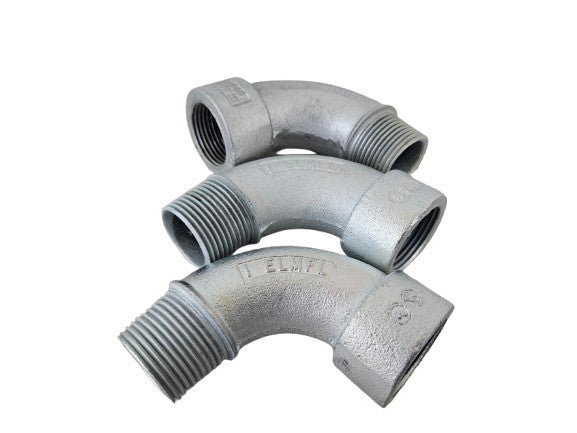 Lot of (3) Appleton ELMFL90-100 1" Female/Male Elbow Maleable Iron Conduit EMT