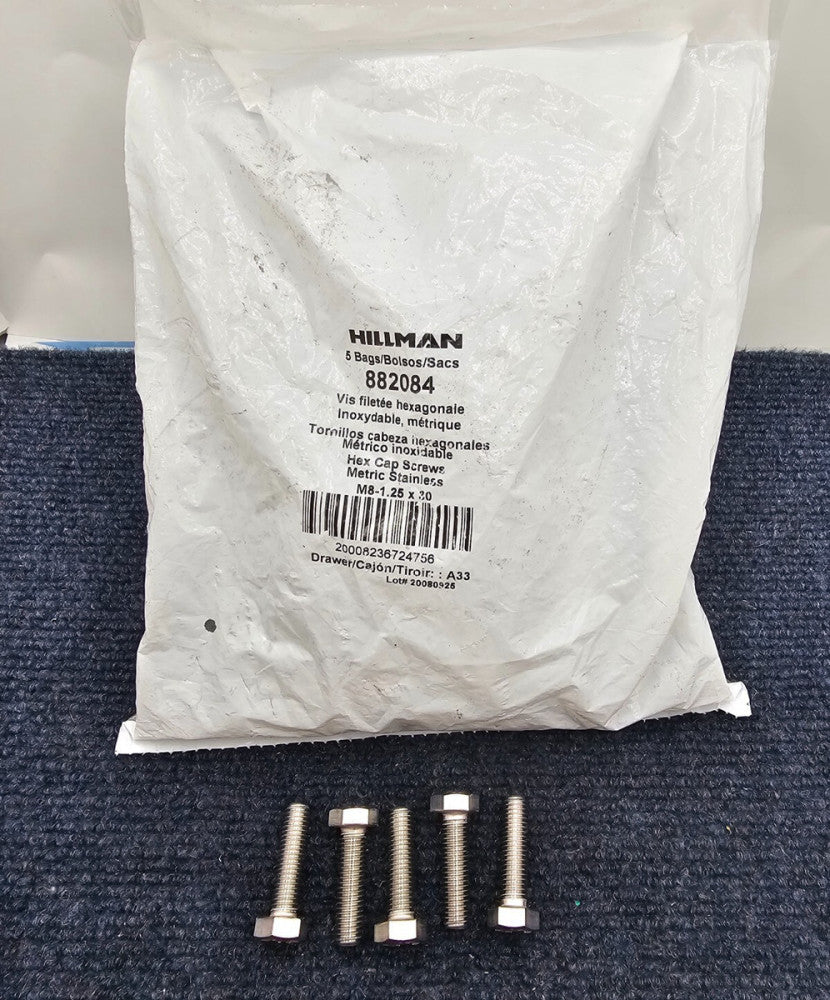 ( QTY 25 ) Hillman 882084: Hex Cap Screws M8-1.25 x 30