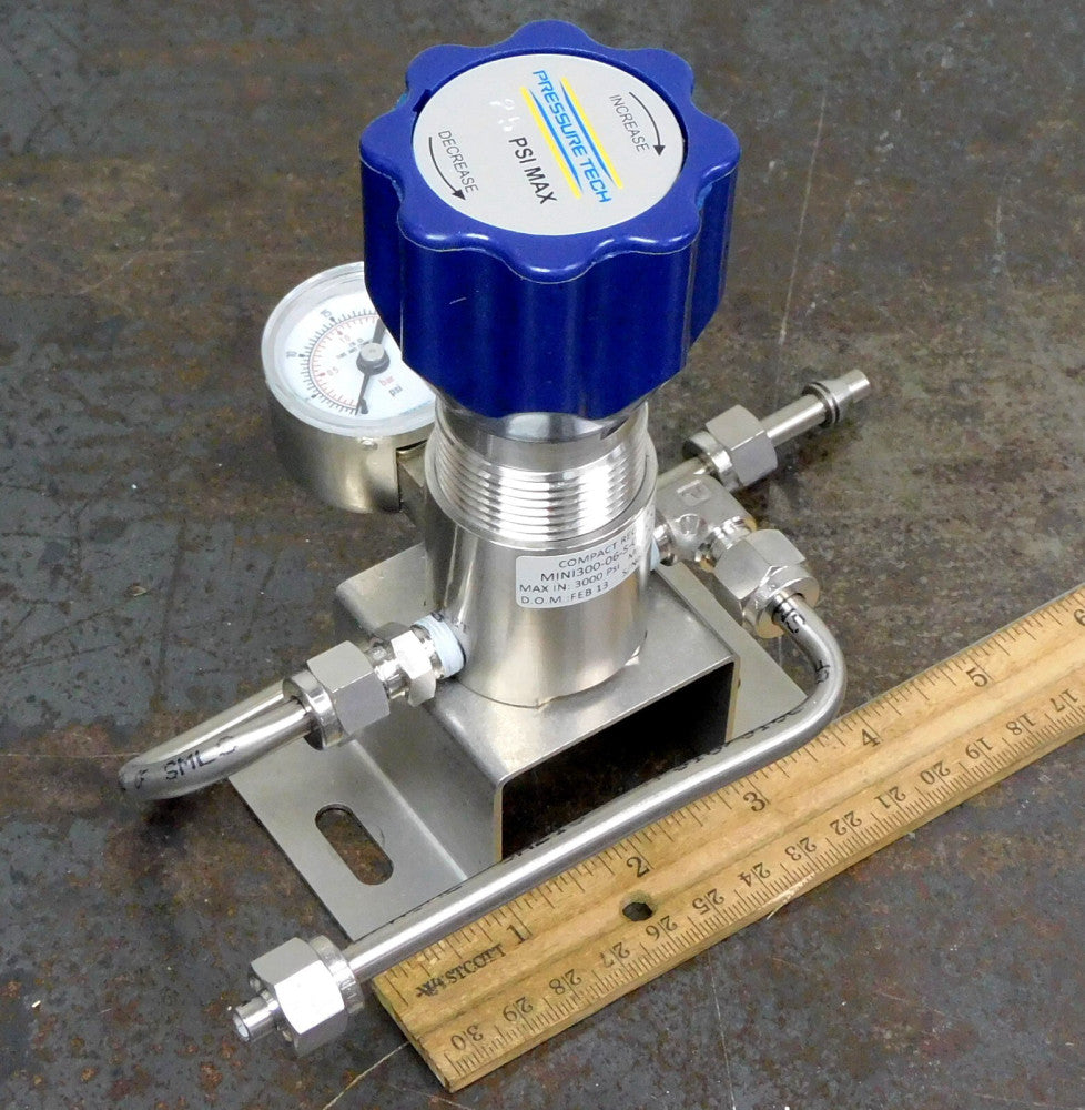 Pressure Tech MINI300-06-S-02-K-N-012 Low-Flow Pressure Regulator 3000PSI 1/8NPT