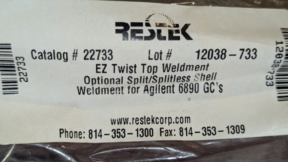 Restek 22733 EZ Twist Top Weldement for Agilent 6890 NEW