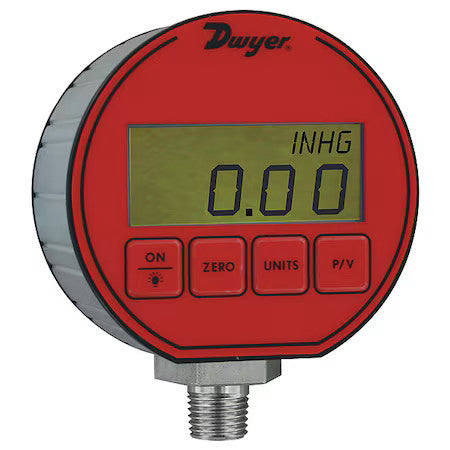 Dwyer Instruments Dpg-020 Digital Process Compound Gauge, -30 To 0 To 15 Psi, 3