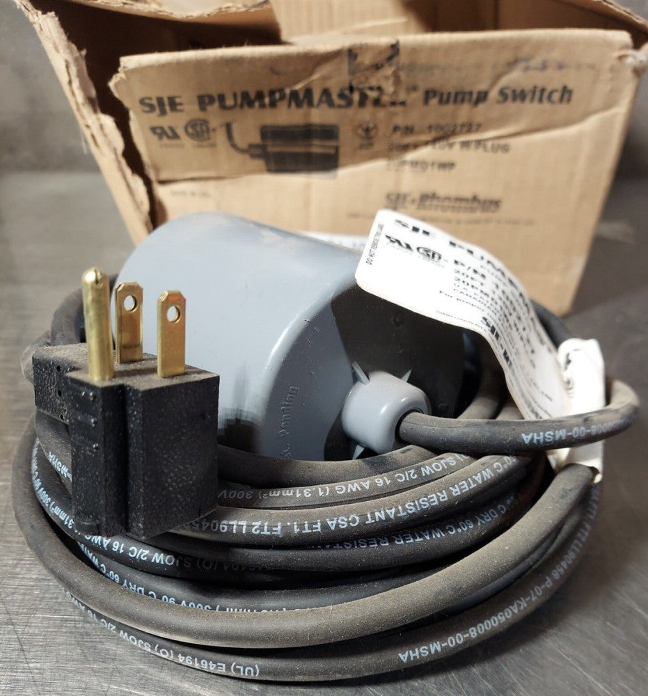 SJE-RHOMBUS PUMPMASTER PUMP SWITCH P/N 1002727.  20' 120V w/Plug