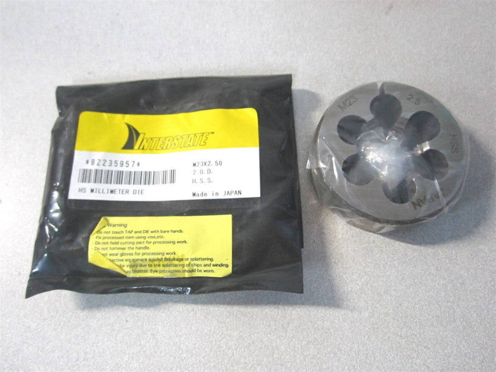 (82235957) M23 x 2.5 2" High Speed Steel Adjustable RH Round Die 