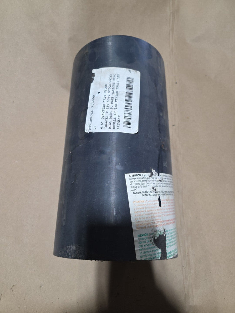 6.500 (6 -1/2 inch) x 12 inches, Cast Nylon Round Rod