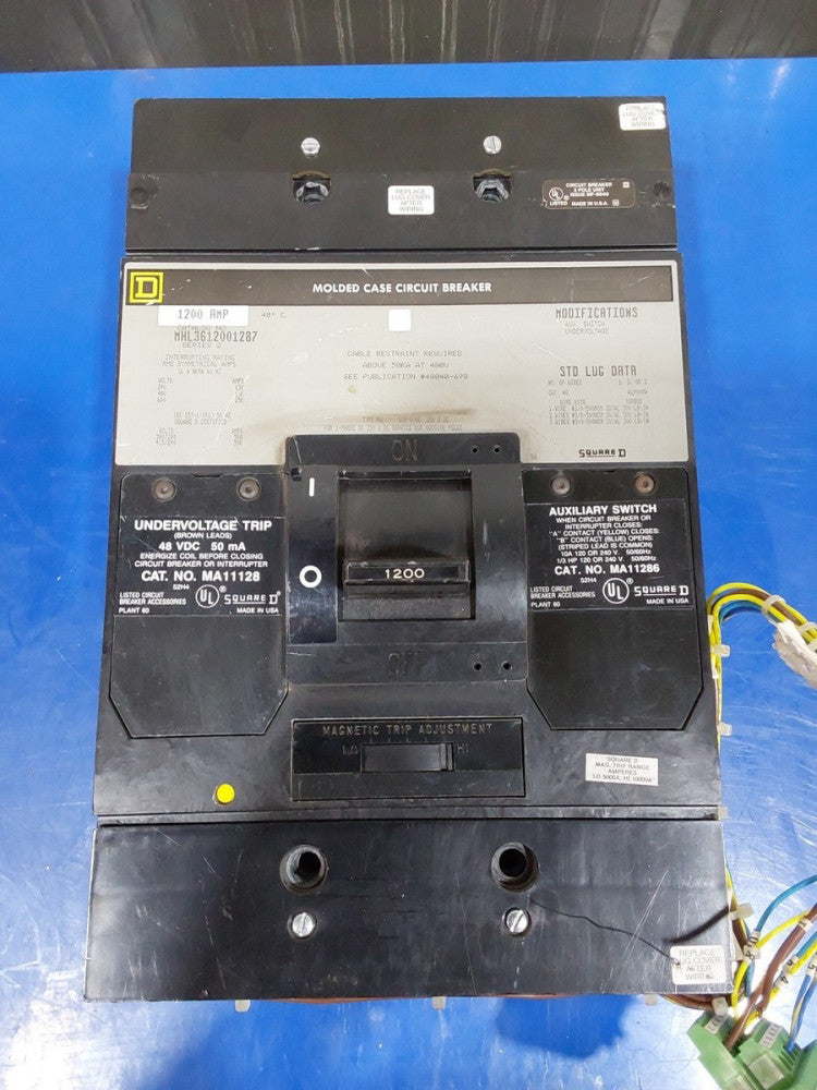Square D MHL3612001287 Molded Case Circuit Breaker ~1200 Amp