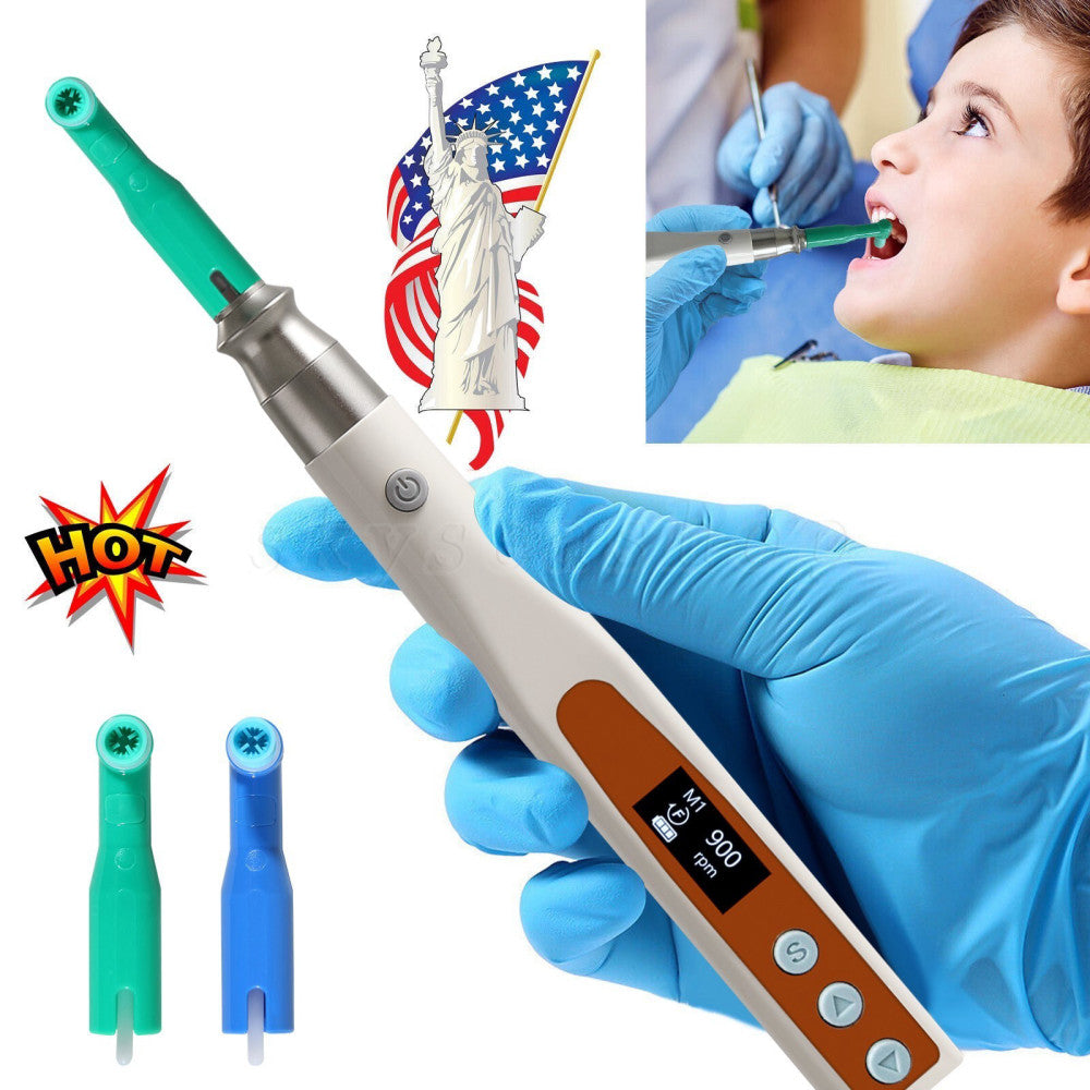 Dental Cordless Electric Hygiene Prophy Handpiece 360° Swivel+2 Prophy Angles US