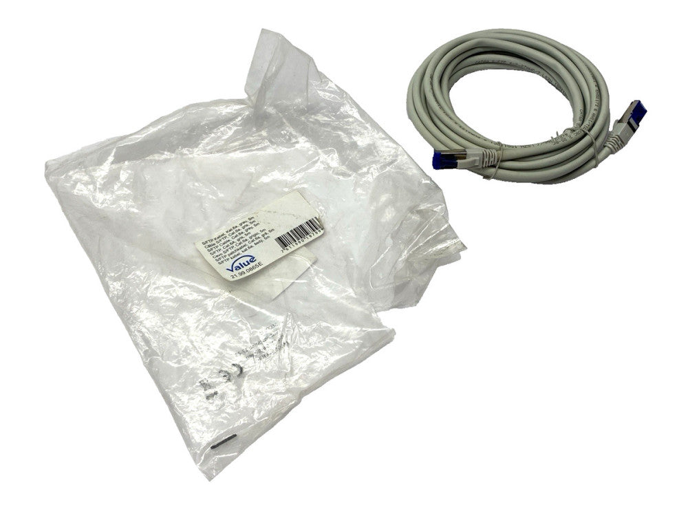 Value 21.99.0865E Double Ended Ethernet Cable Gray Male RJ45 Connectors 5m