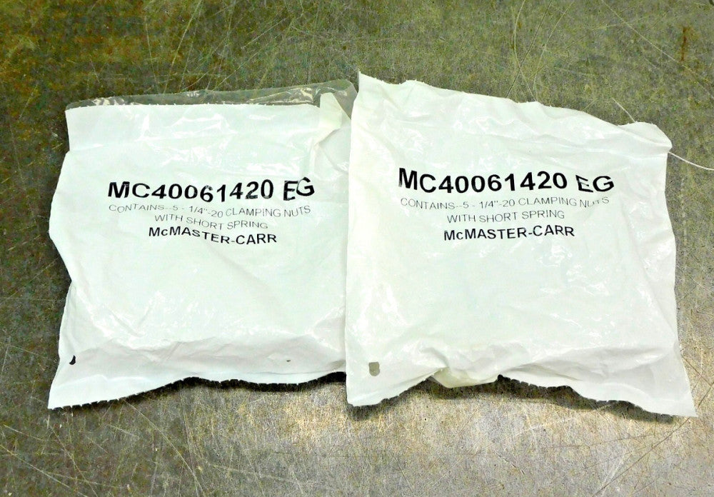 McMaster-Carr Clamping Nuts w/ Short Spring 1/4"-20 Lot of Ten 10 MC40061420 EG