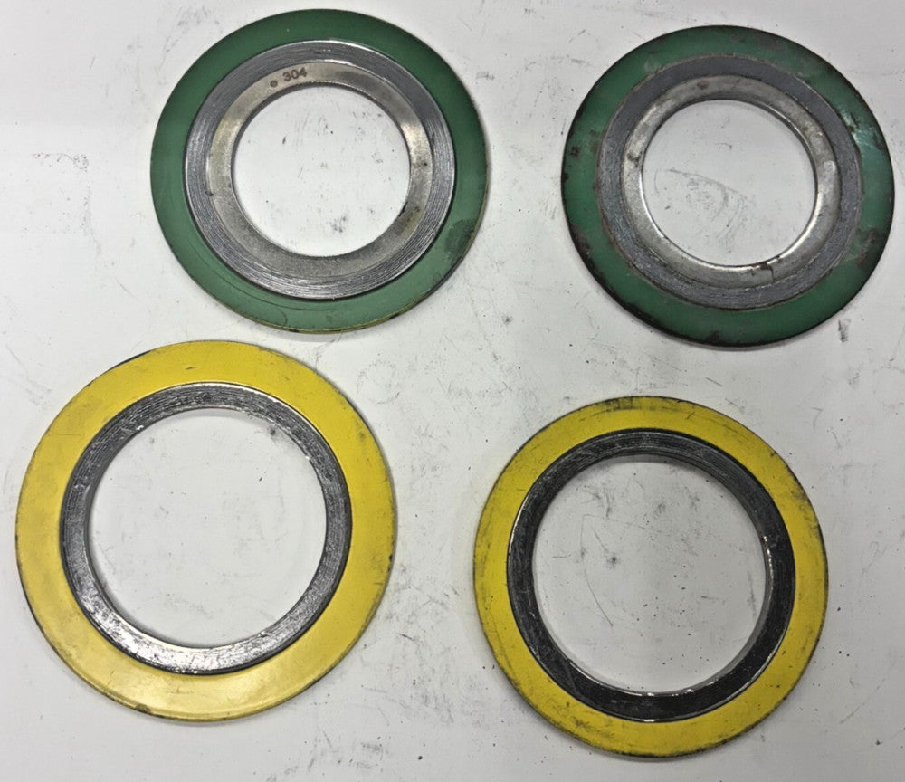 SPIRAL WOUND GASKETS LOT OF 4 PIPE SIZE 2" #150 316L FG 316L IR ASME B16.20